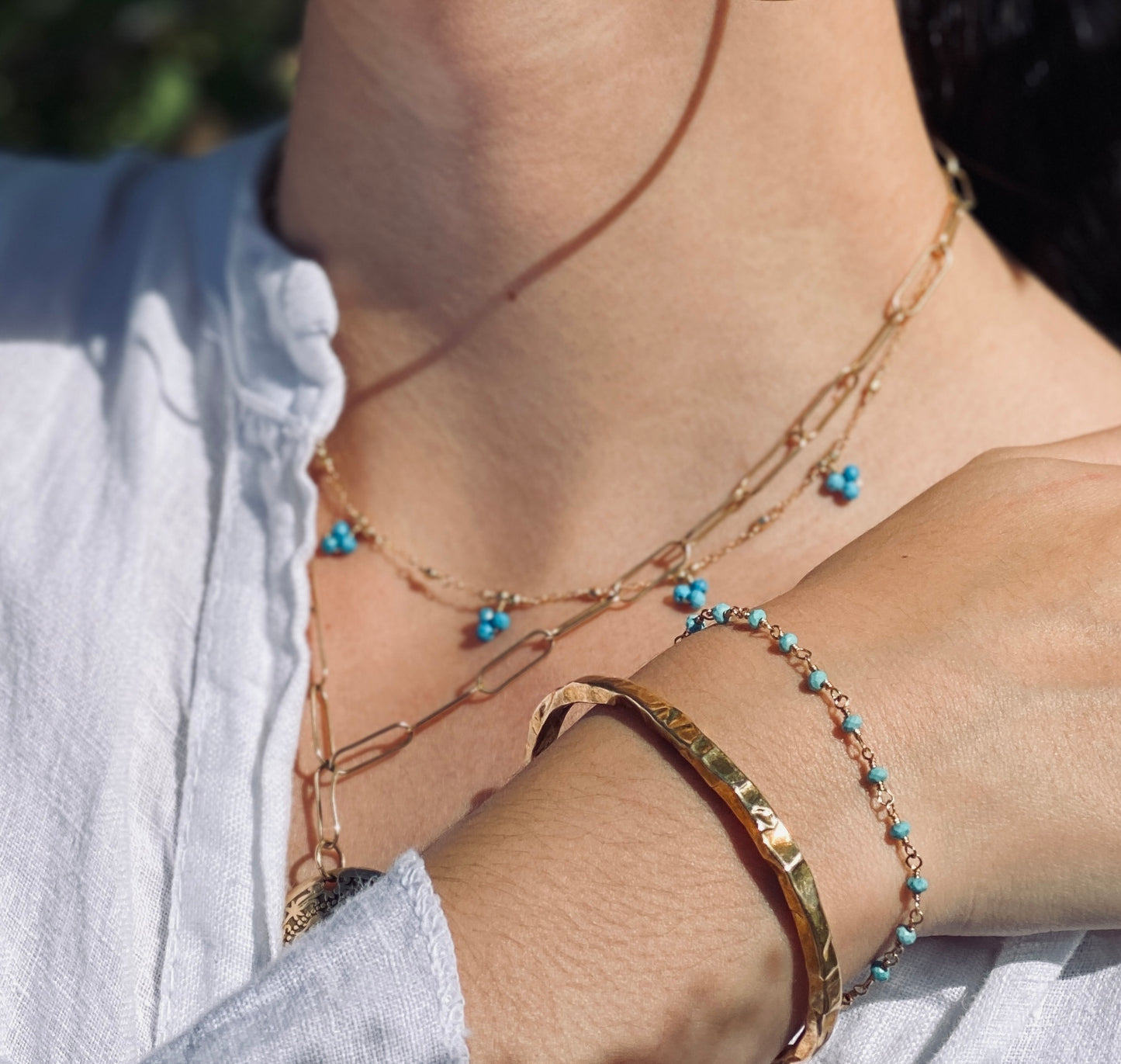 Dainty Turquoise Gold Bracelet