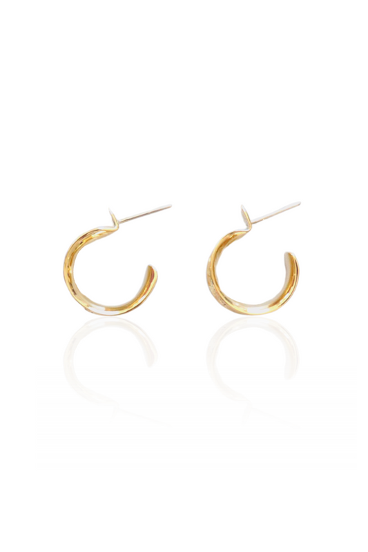 Mini Hammered Hoop Earrings