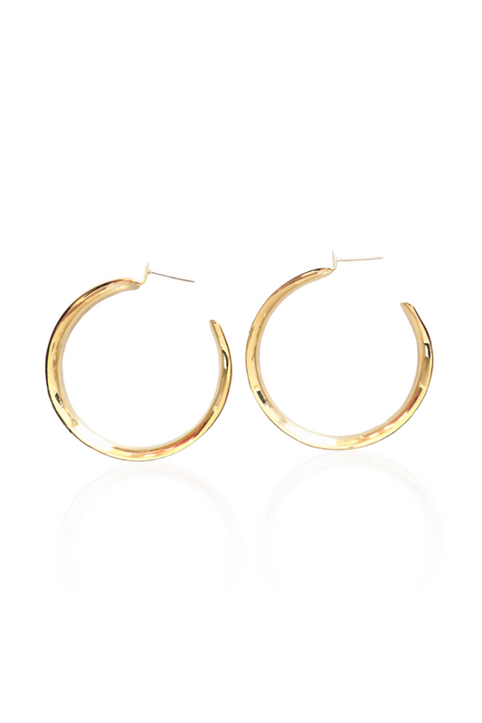 Large Hammered Hoop Earrings