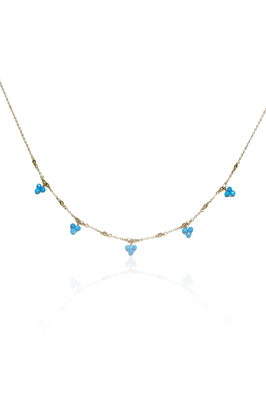 Dainty Turquoise Flower Necklace