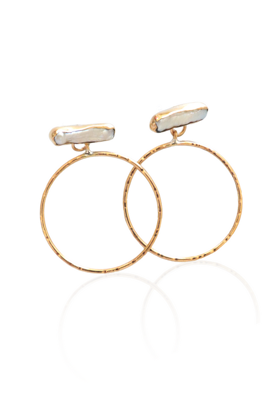 Pearl Hoop Earrings