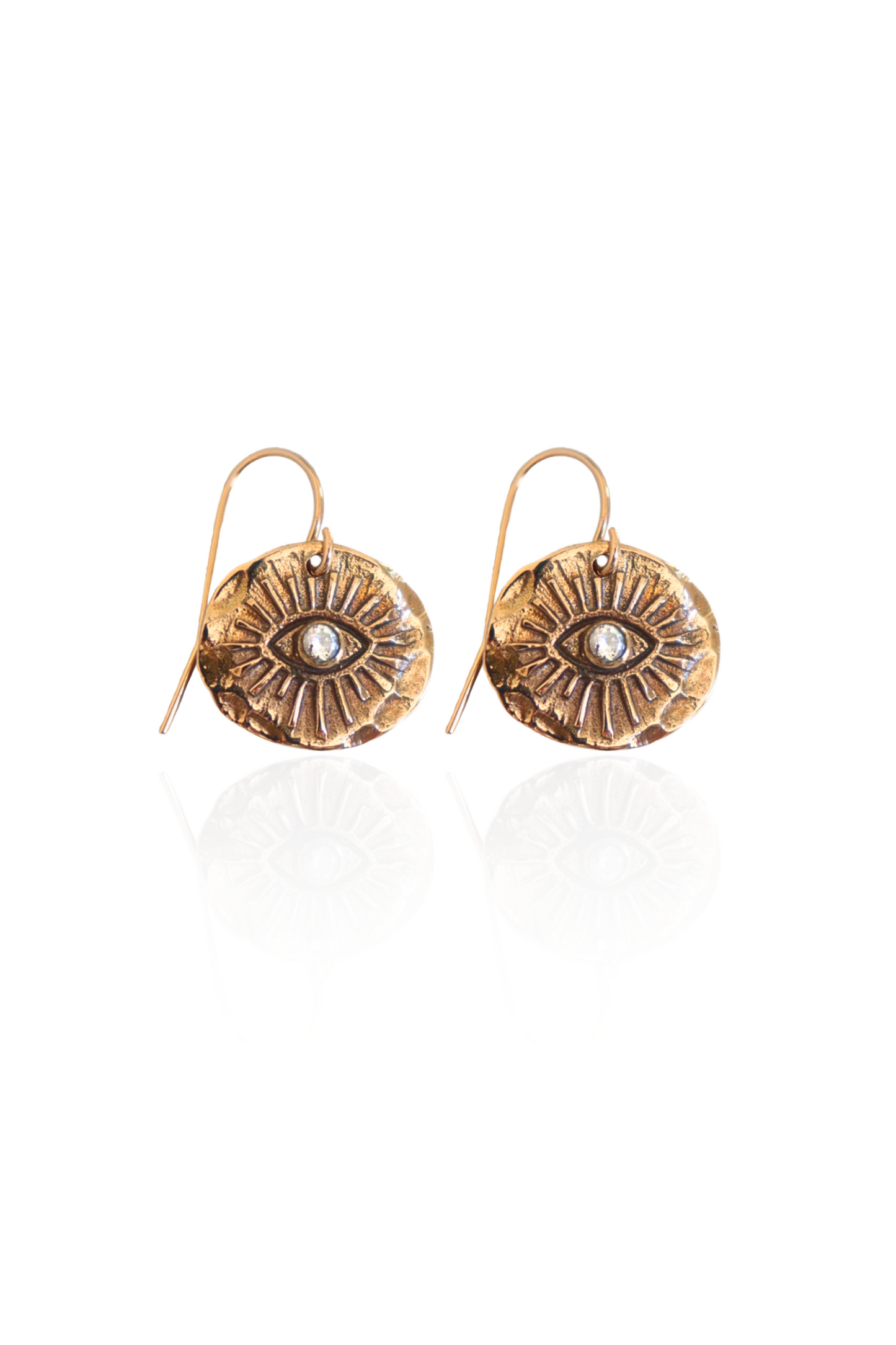 Evil Eye Hammered Drop Earrings