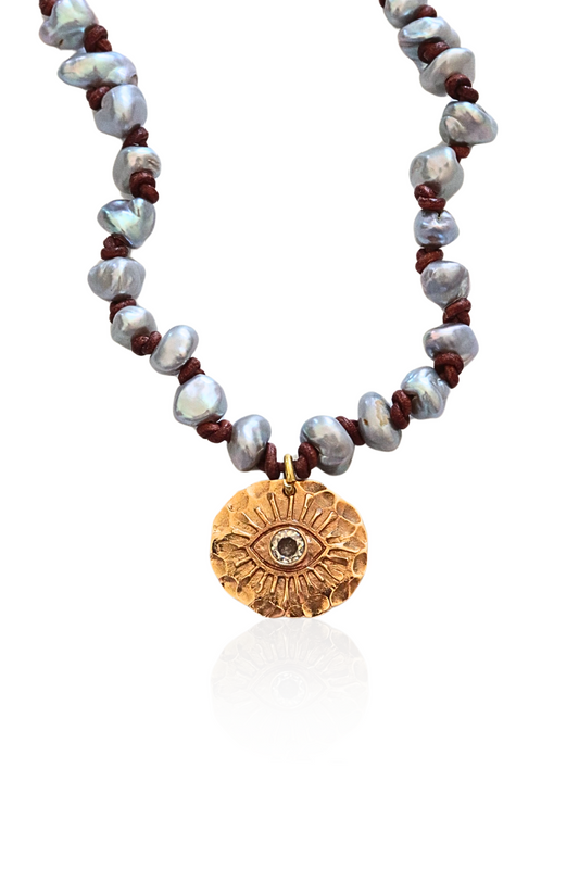 Evil Eye Pearl Necklace