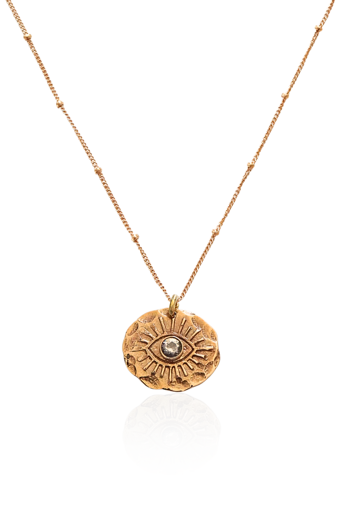 Evil Eye Hammered Necklace