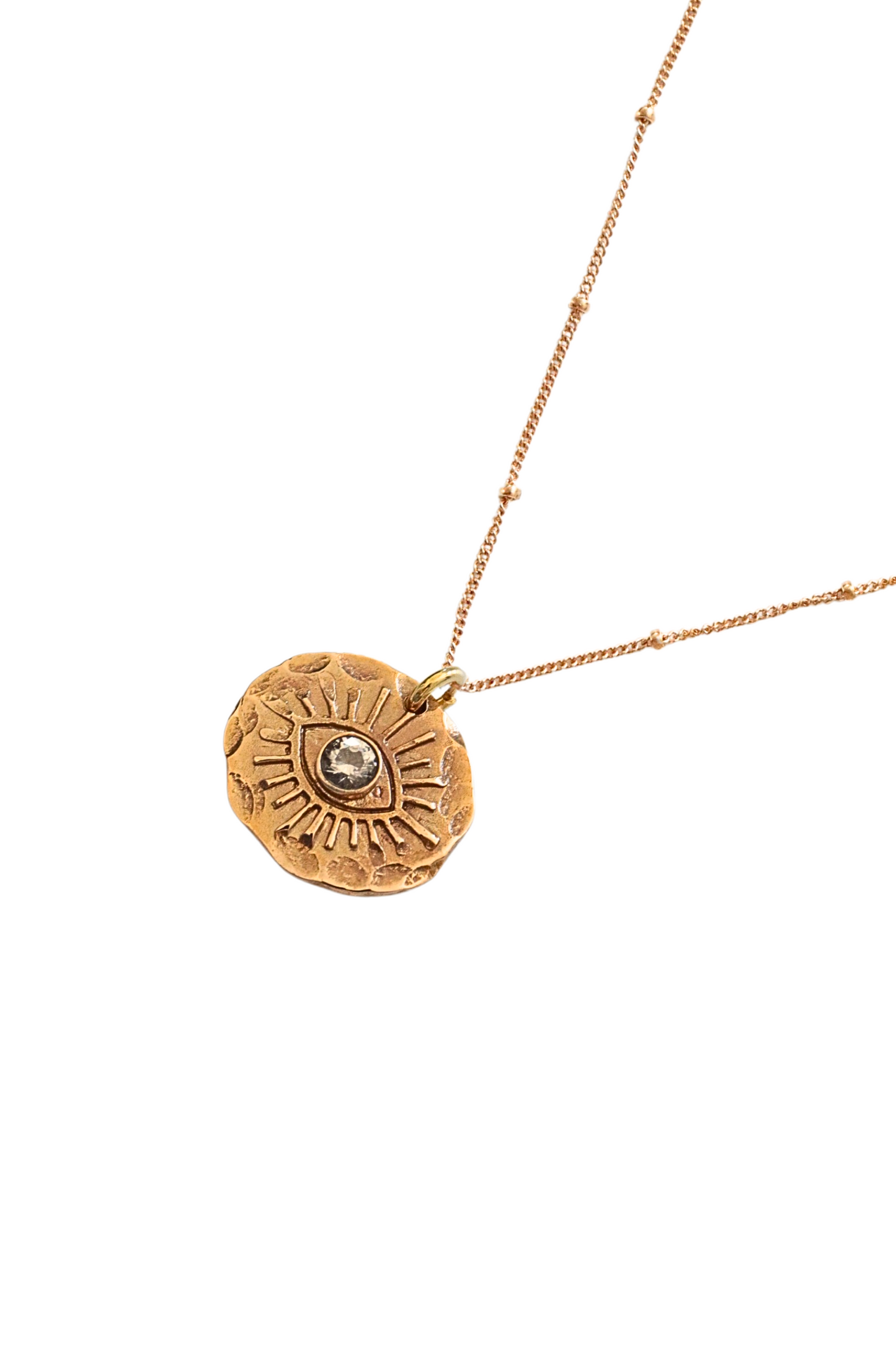 Evil Eye Hammered Necklace