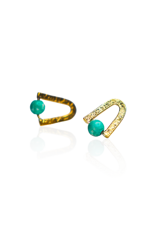 Turquoise Arch Stud Earrings