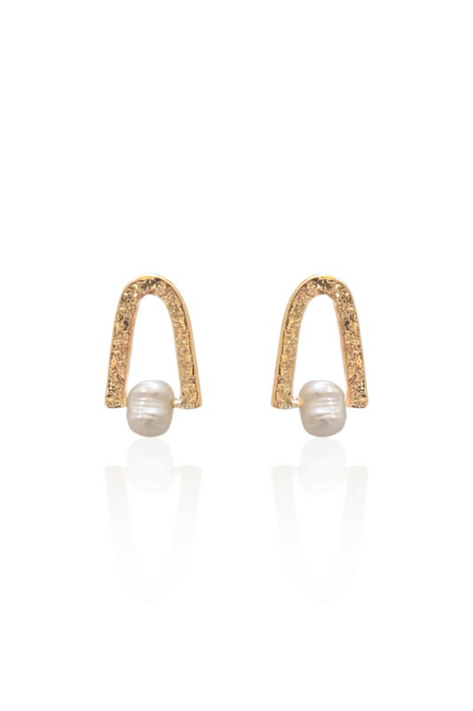 Pearl Arch Stud Earrings