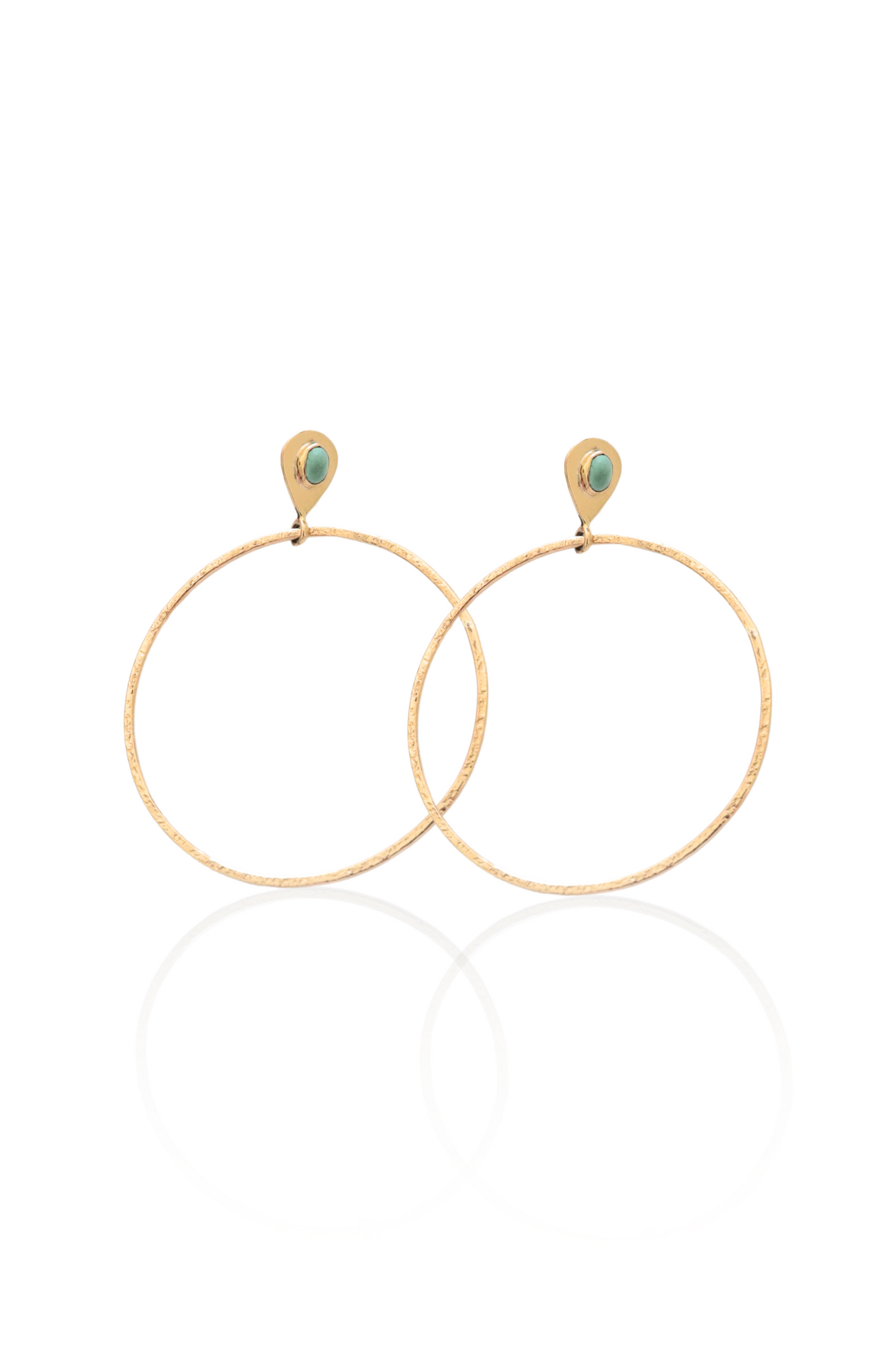 Turquoise Stone Hoop Earrings