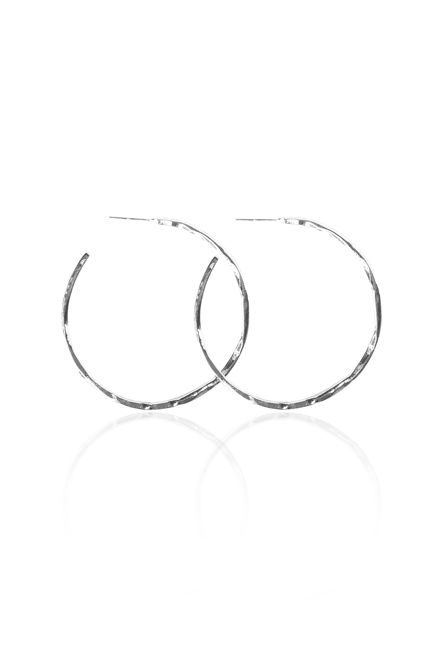 Thin Hammered Hoop Earrings