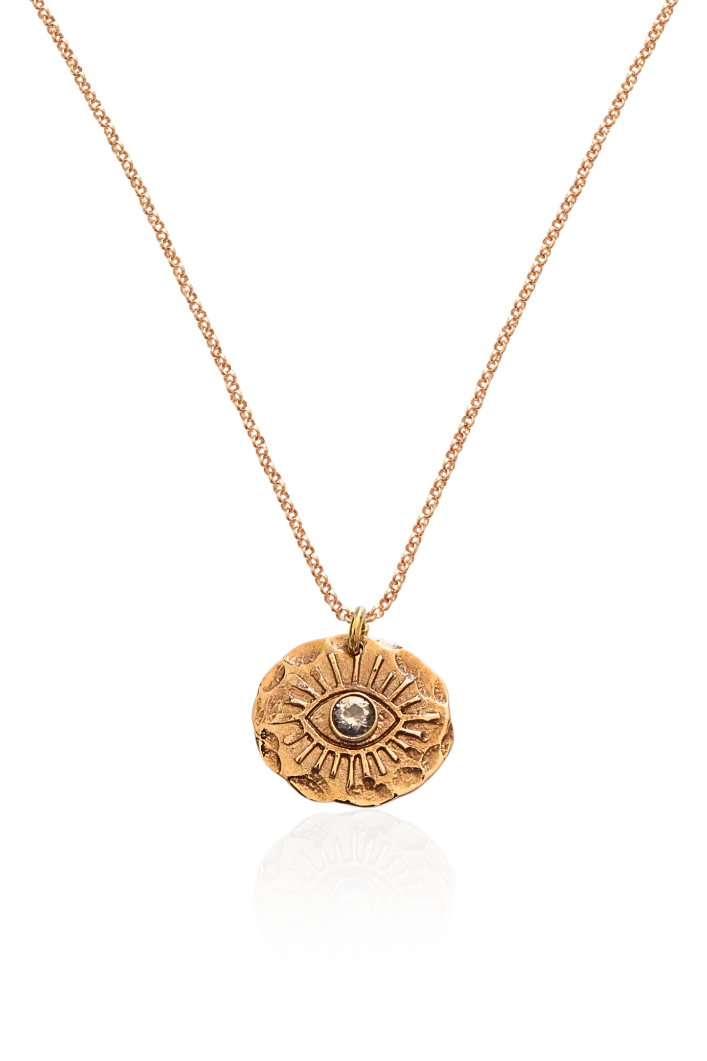 Evil Eye Hammered Necklace