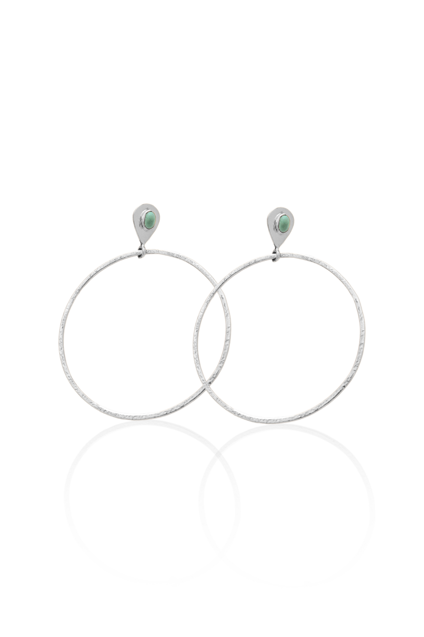 Turquoise Stone Hoop Earrings