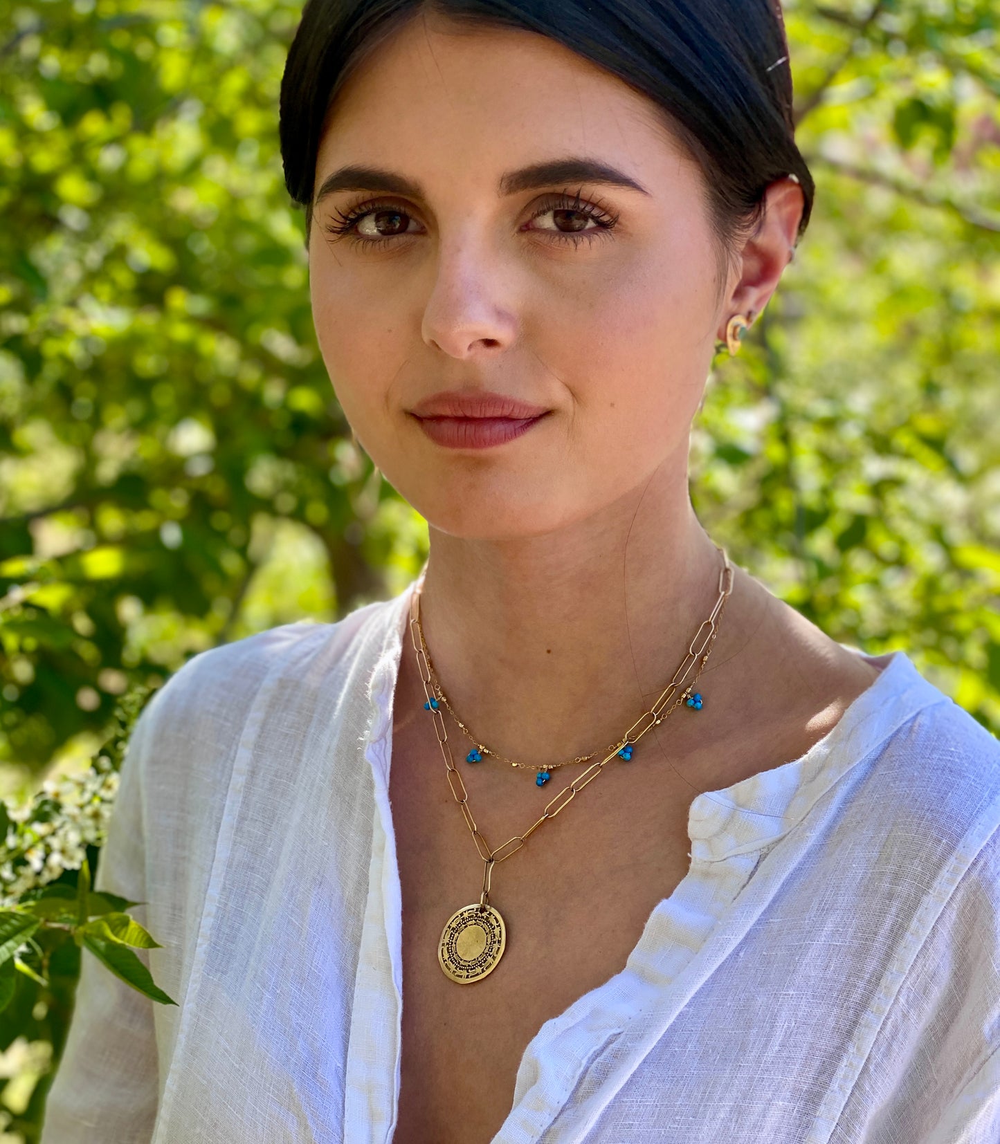 Dainty Turquoise Flower Necklace