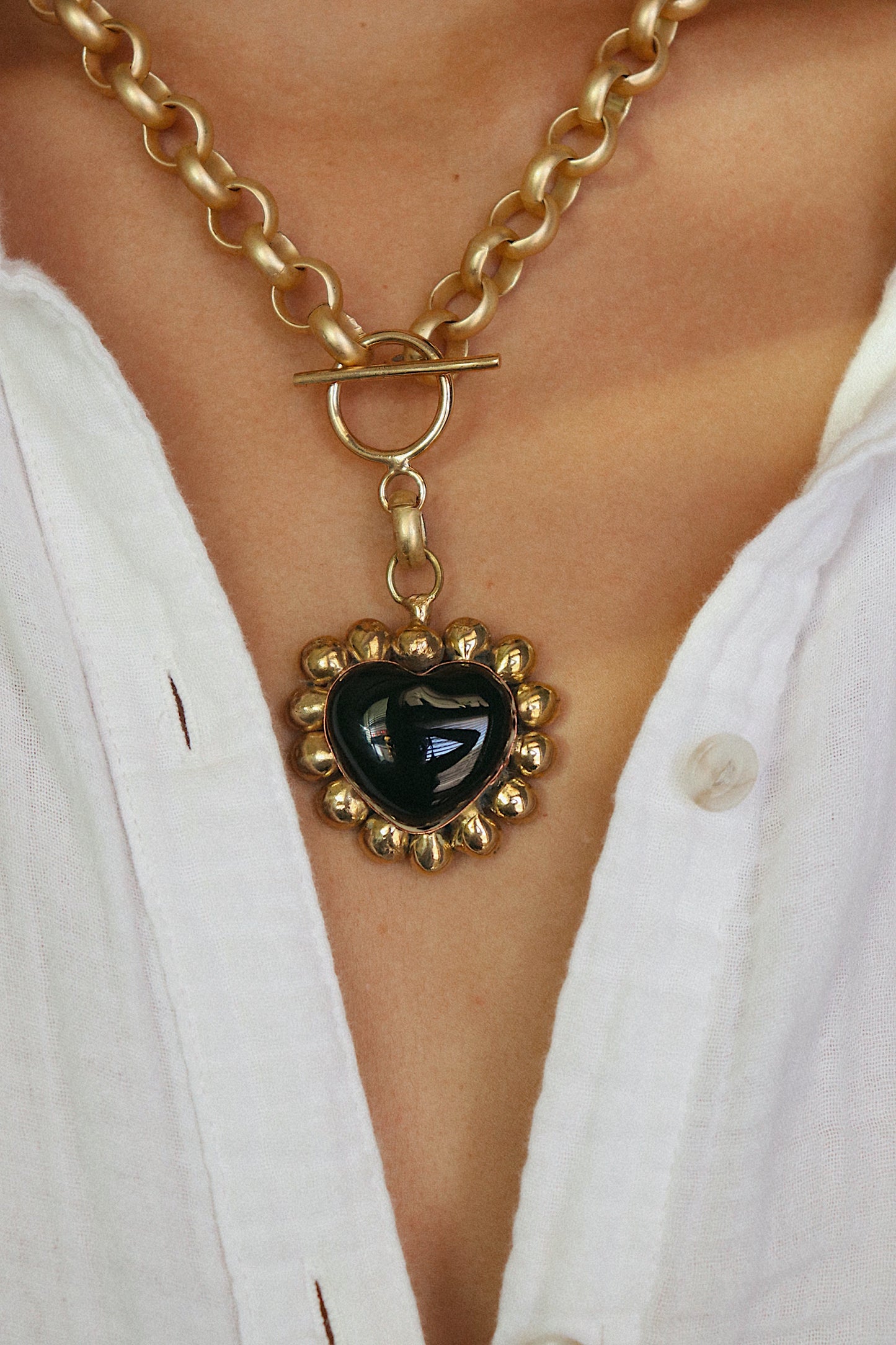 Bold Heart Chain Necklace