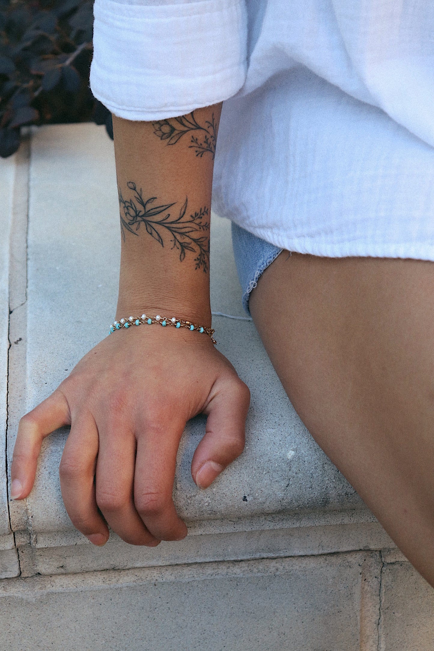 Dainty Turquoise Gold Bracelet