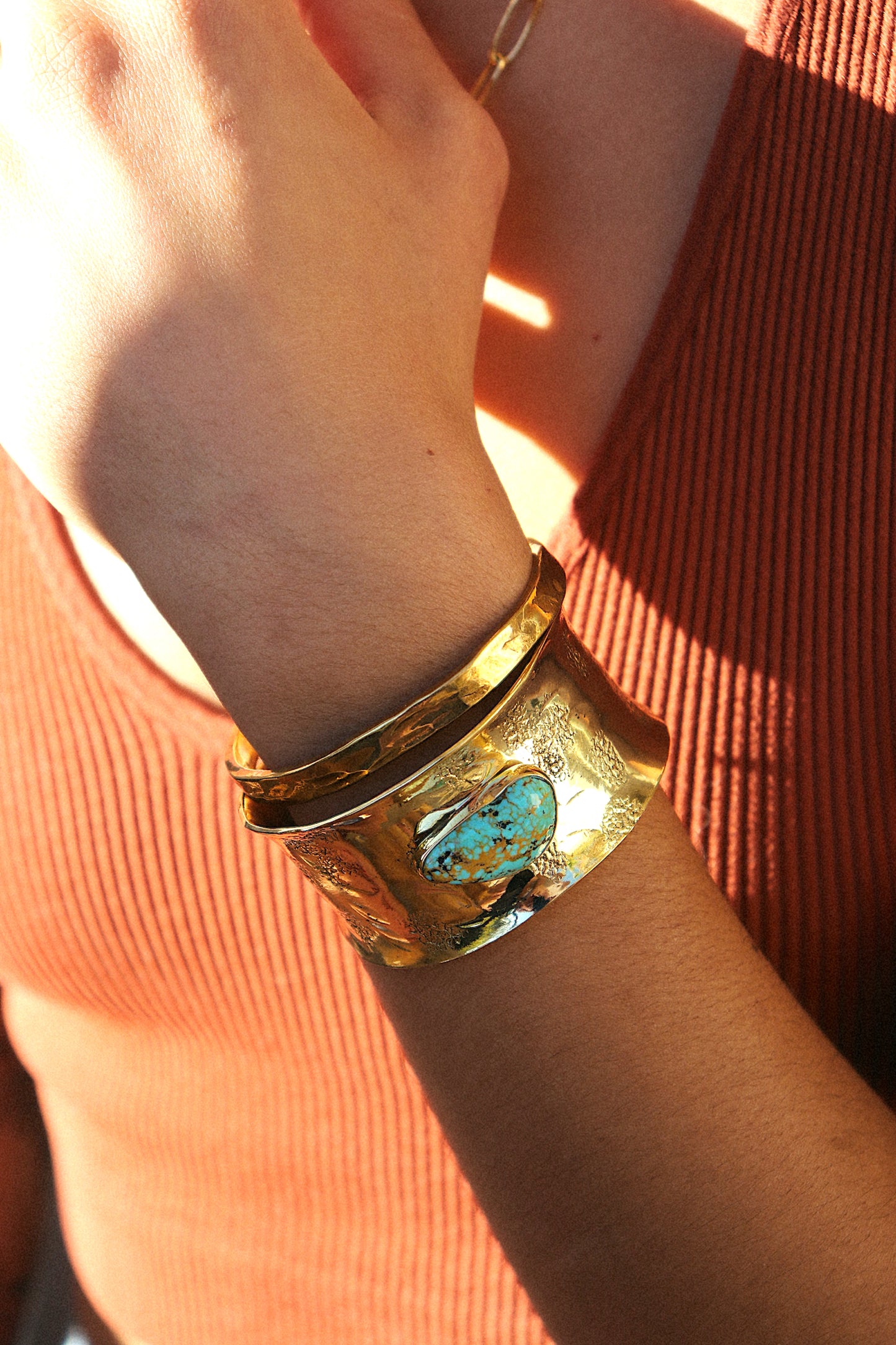 Hammered Turquoise Cuff Bracelet